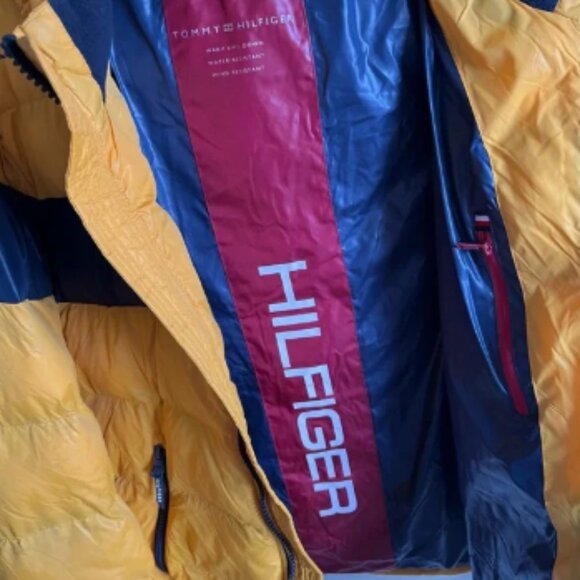 TOMMY HILFIGER Men's Quilted Color Block Hooded Puffer Jacket - Size L - Picture 7 of 11